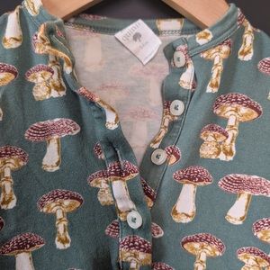 Kate Quinn - long sleeve sport union suit - fungi - organic cotton interlock